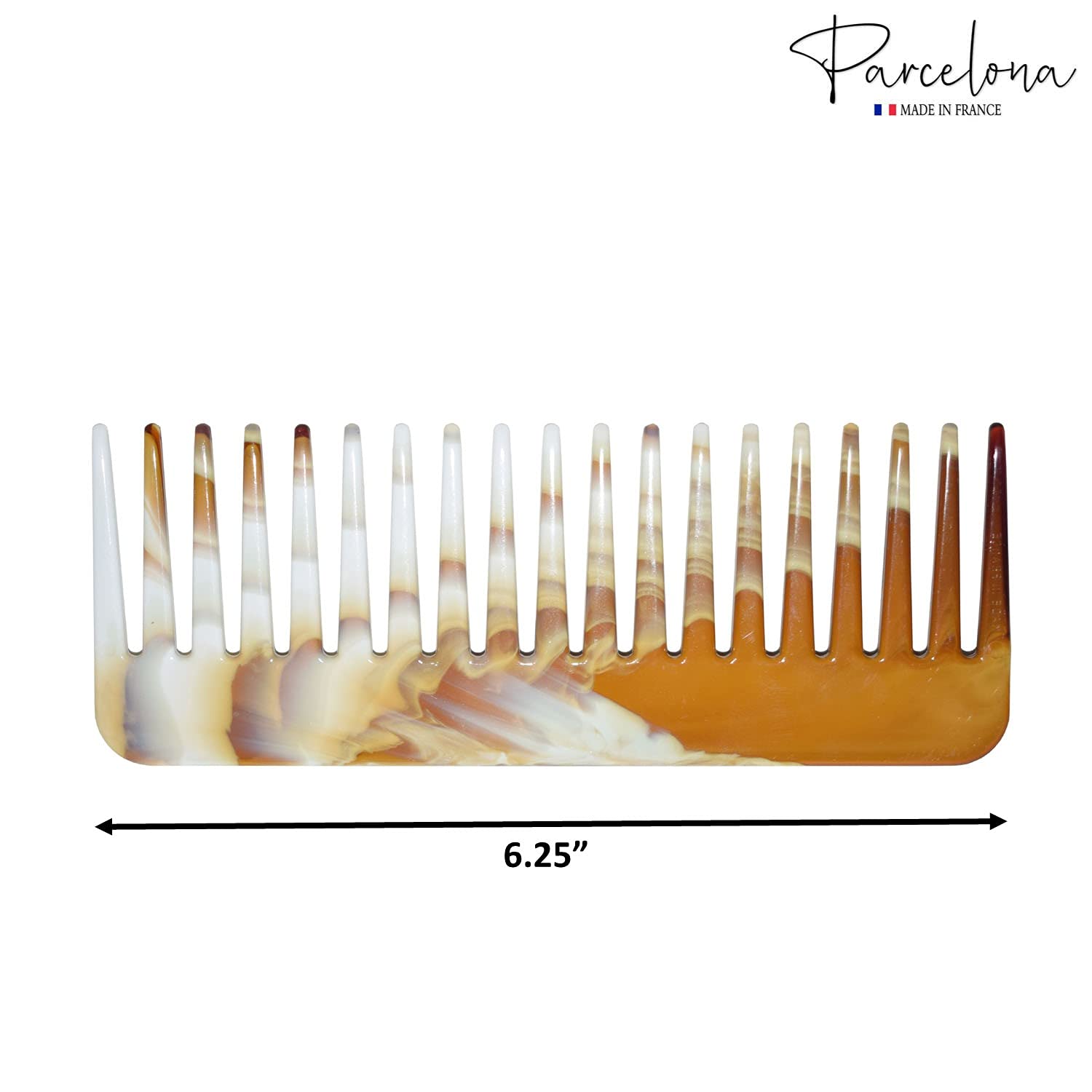 Parcelona French Wide Detangle Large Cellulose Hair Comb for Women and Girls