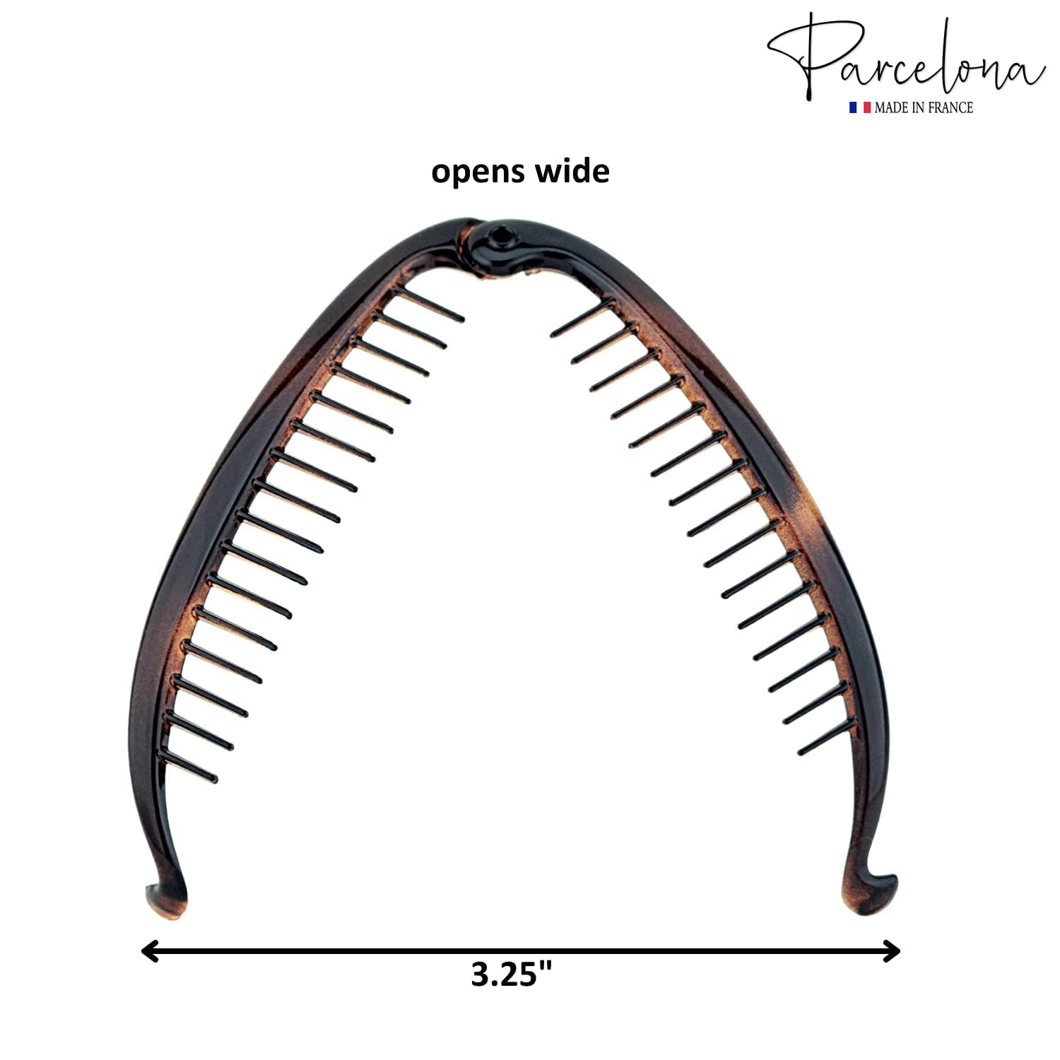 Parcelona French Shell & Black 4 1/2" Set of 2 Banana Hair Claw
