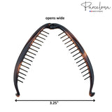 Parcelona French Shell & Black 4 1/2" Set of 2 Banana Hair Claw