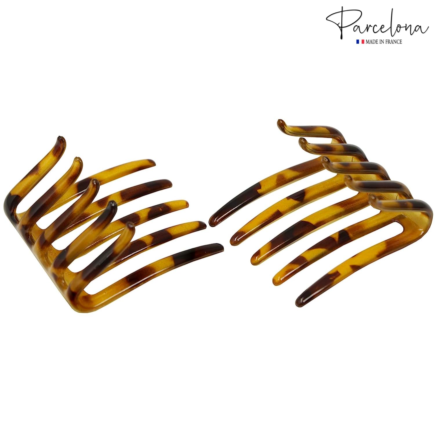 Parcelona French Crab Interlocking Medium Cellulose Hair Side Comb for Women
