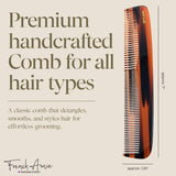 French Amie Sleek Handmade shell 7 Inch Long Celluloid Hair Dressing Combs