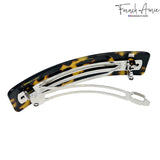 French Amie Long Rectangle Handmade Large Hair Barrette Clip for Women N Girls