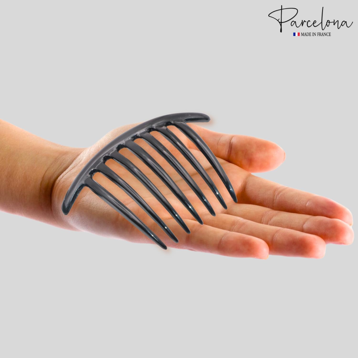 Parcelona French Twist 7 Teeth Large Cellulose Side Hair Combs for Women(2 Pcs)