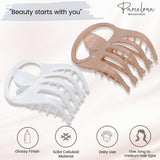 Parcelona French Curvy Oval Paw Medium Cellulose Hair Claw for Women and girls