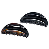 Parcelona French Thin Arch Cutout Set of 2 Shell & Black Small Hair Claws
