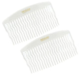Parcelona French Zig Zag Small Celluloid Acetate 23 Teeth Side Hair Combs(2 Pcs)