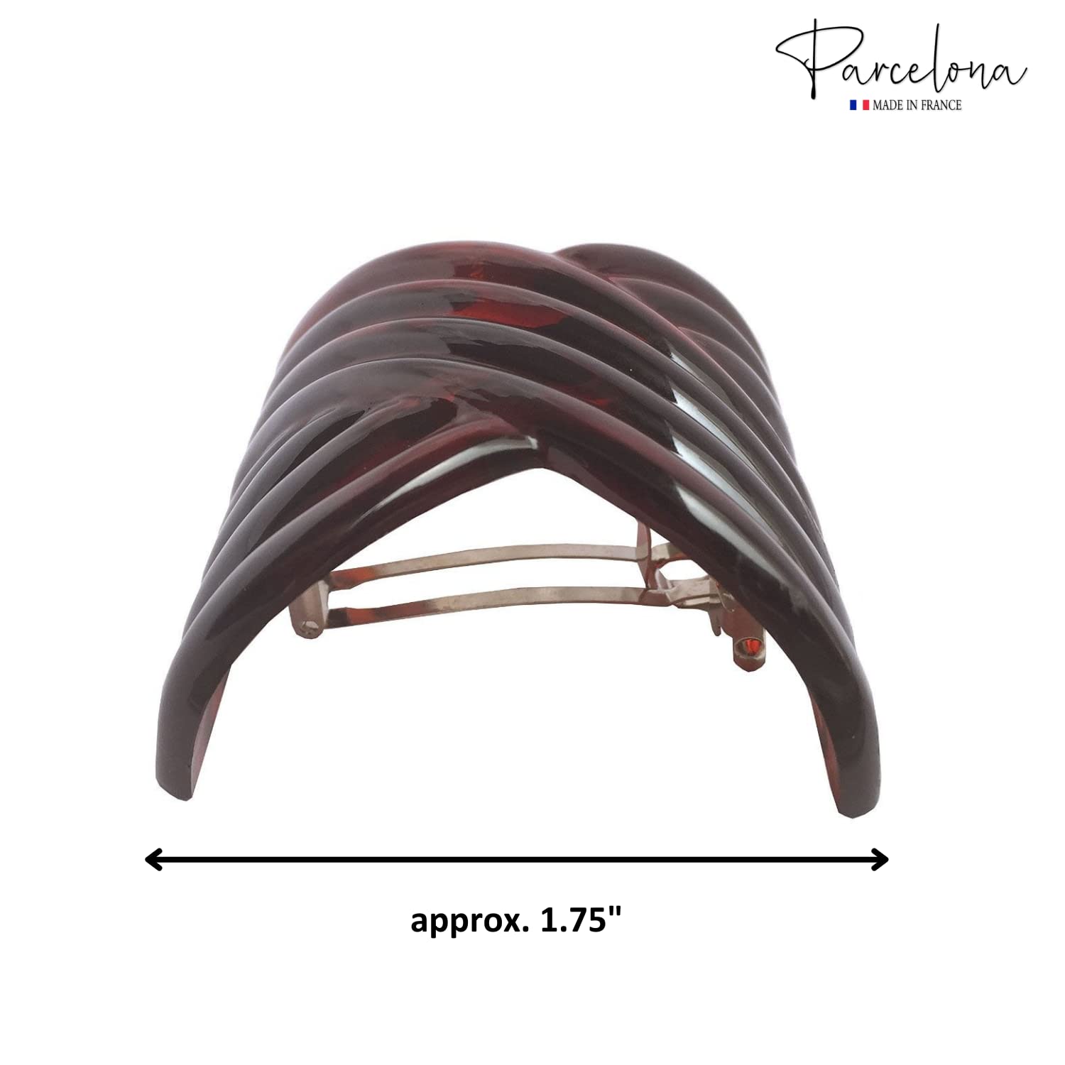 Parcelona French Interwined Brown Shell Cellulose Pony Hair Clip Barrette