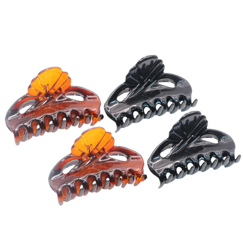 Parcelona French Poppy Brown and Black Small Celluloid Set of 4 claws