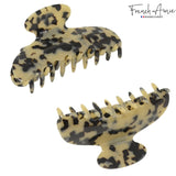 French Amie Thin Oval Large 4 1/4” Handmade Celluloid Jaw Hair Claw for Women