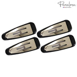 Parcelona French Mini Set of 4 Small 1.25" Celluloid Snap Hair Pins for Women