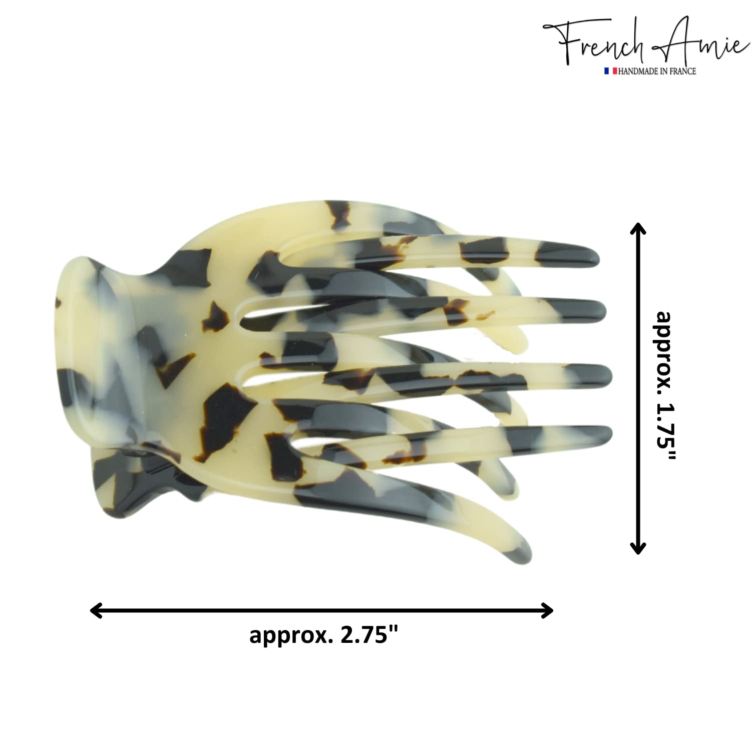 French Amie Bear Paw Small 2 ¾” Cellulose Handmade Yoga Jaw Hair Claw for Women
