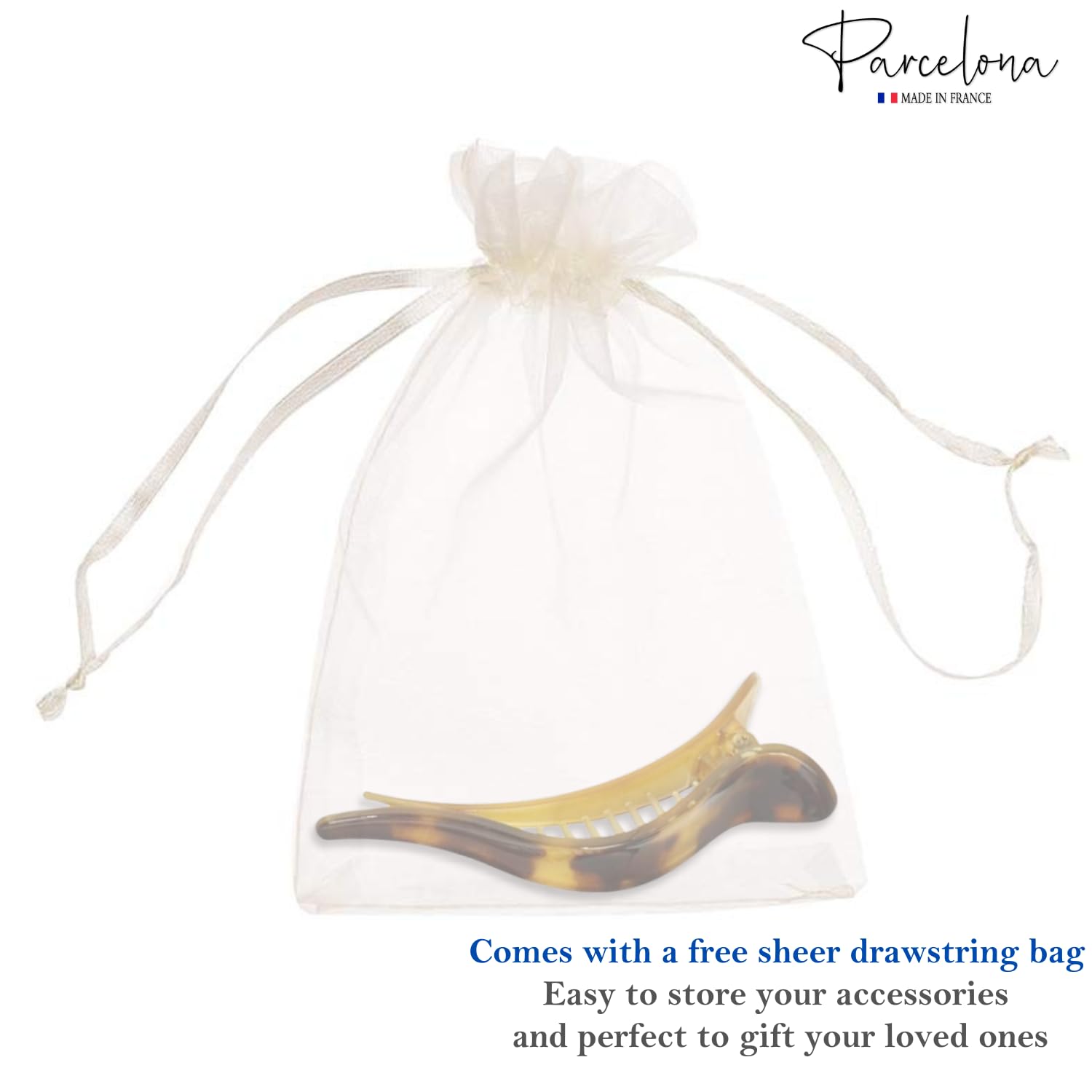 Parcelona French Brill Beak Large Cellulose Slide in Claw Clip Clamp for Women