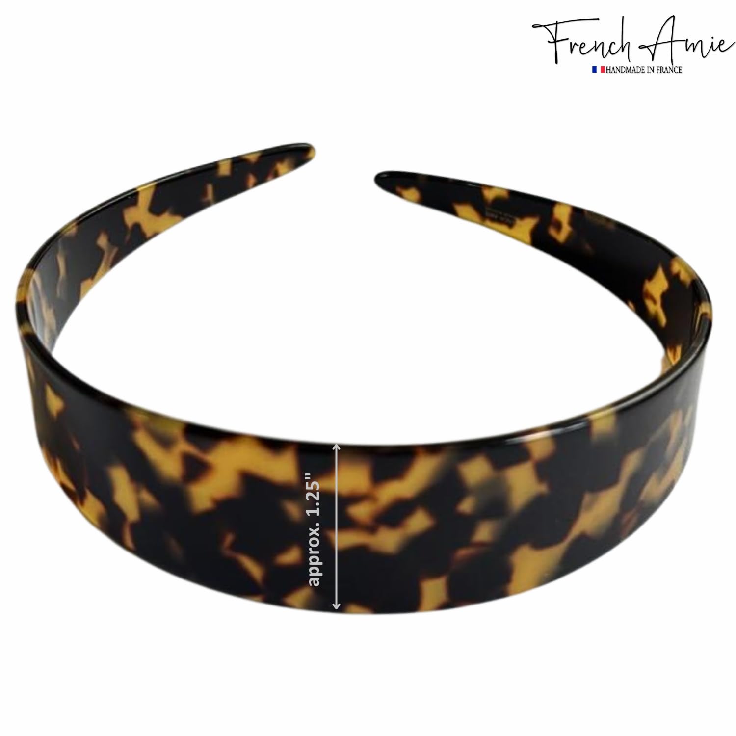 French Amie Ultracomfort Wide 1 1/4" Cellulose Handmade French Hair Headband