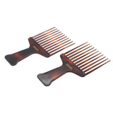 Parcelona French Afro Wide Shell Large Celluloid Hair Combs for Wet Hair(2 Pcs)