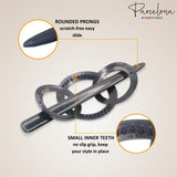 Parcelona French Triple Ringed Celluloid Barrettes with Stick for Women(2 Pcs)