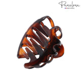 Parcelona French Octopus 3 1/4" Shell & Black Celluloid Jaw Hair Claw (2 Pcs)
