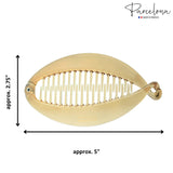 Parcelona French Fat Oval Crystal Brown Large 5" Celluloid Fishtail Hair Banana