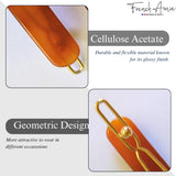 French Amie Rounded Oblong Small 2.5"Tige Boule Metal Clasp Hair Barrettes