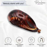 Parcelona French Fat Fish Large Shell Celluloid Banana Hair Claw Clips for Women