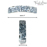 French Amie Long Rectangle Handmade Large Hair Barrette Clip for Women N Girls