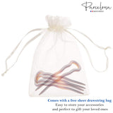 Parcelona French Mystic Large 3" Celluloid Chignon U Shaped Hair Pins(Set of 3)