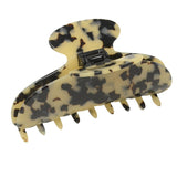 French Amie Thin Oval Large 4 1/4” Handmade Celluloid Jaw Hair Claw for Women