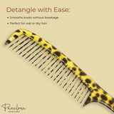 Parcelona French Leopard Print Large Brush Hair Combs for Women & Girls