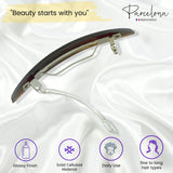 Parcelona French Small Oval Celluloid Shell Automatic Hair Clip Hair Barrette