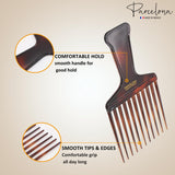 Parcelona French Afro Wide Shell Large Celluloid Hair Combs for Wet Hair(2 Pcs)