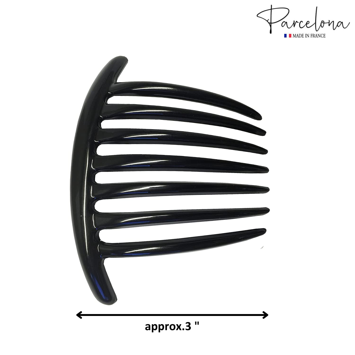 Parcelona French Twist 7 Teeth Large Cellulose Side Hair Combs for Women(2 Pcs)