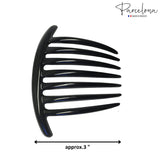 Parcelona French Twist 7 Teeth Large Celluloid Side Hair Combs for Women(2 Pcs)