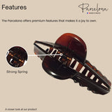 Parcelona French Curvy Large 5 Inches Long Celluloid Tortoise Shell Hair Claw