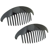 Parcelona French Alice Large Celluloid 12 Teeth Side Hair Combs for Women 2 Pcs