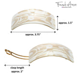 French Amie Broad Curved Oblong Large Celluloid Acetate Hair Barrette for Women
