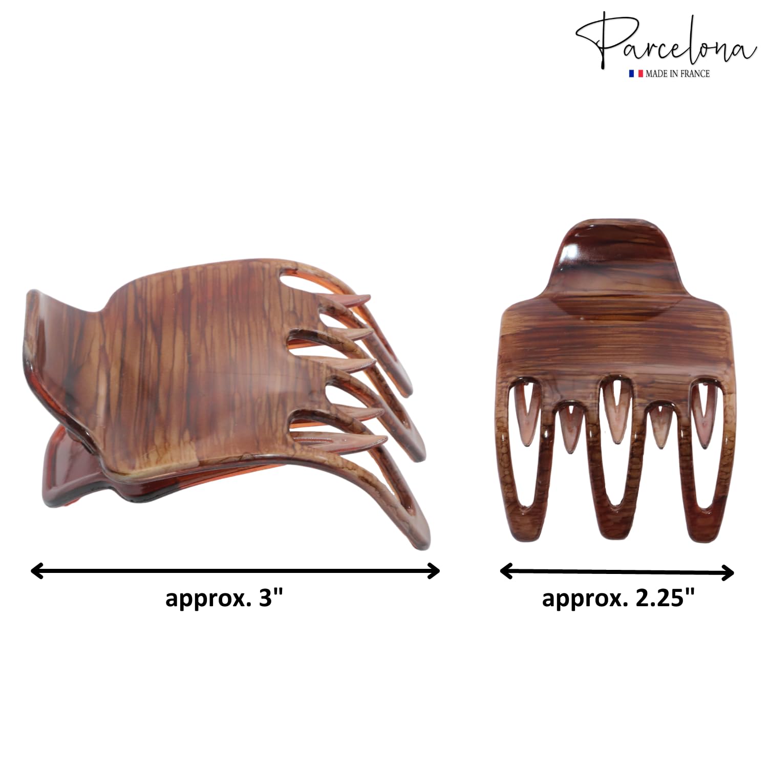 Parcelona French Wide Paw Medium Cellulose Side Slide Yoga Hair Claw for Women