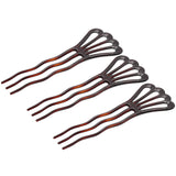 Parcelona French Wavy Three Teeth Shell Large Set of 3 Chignon Hair Pin Sticks