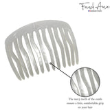 French Amie Fab 13 Teeth Medium Handmade Celluloid Side Hair Comb for Women