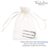 French Amie Tri Prongs 3" Handmade Cellulose Bun Holder Hair Pin Stick for Women