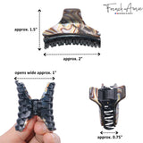 French Amie Skinny Silver Onyx Handmade Celluloid Jaw Hair Claw Clip for Women