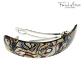 French Amie Curved Large 3 ¾” Handmade Celluloid Volume Hair Barrette for Women