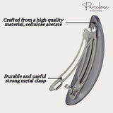 Parcelona French Oval Large 4" Celluloid Automatic Hair Barrette for Women