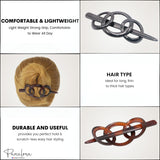 Parcelona French Triple Ringed Celluloid Barrettes with Stick for Women(2 Pcs)