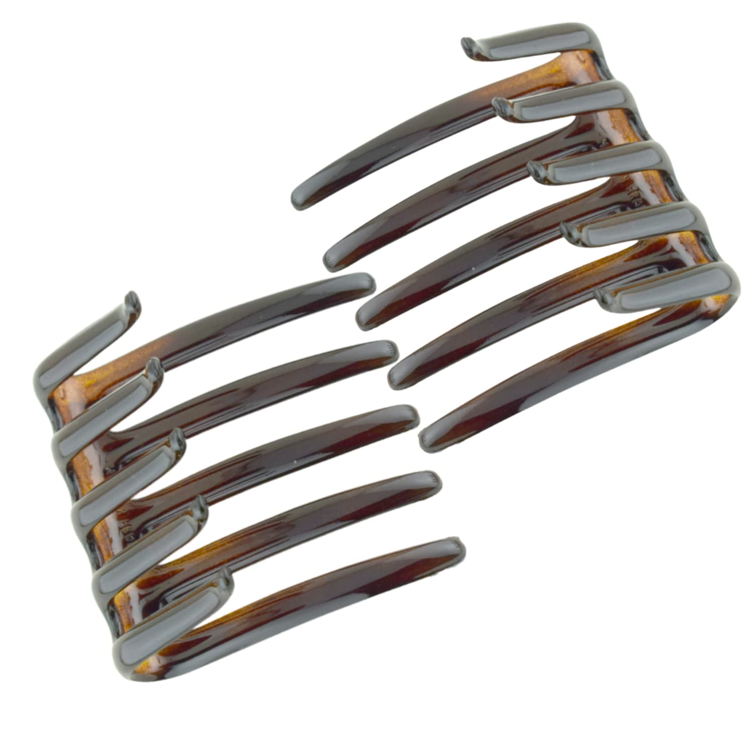 Parcelona French Crab Interlocking Medium Cellulose Hair Side Comb for Women