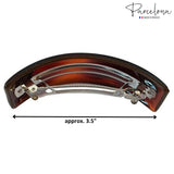 Parcelona French Curved 3 1/2" Strong Grip Celluloid Hair Barrette for Women