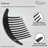 Parcelona French Tapered Edge 11 Teeth Side Hair Combs for Women & Girls (2Pcs)