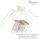 Parcelona French Medium Interlocking Light Tortoise Shell Side Hair Comb 2 pcs