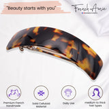 French Amie Curved Large 3 ¾” Handmade Celluloid Volume Hair Barrette for Women