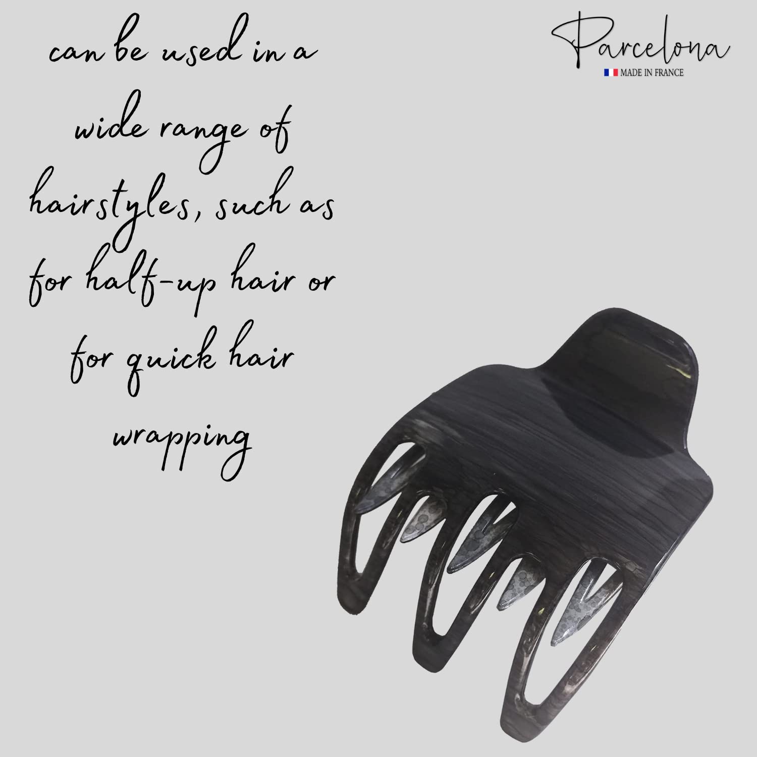 Parcelona French Wide Paw Medium Cellulose Side Slide Yoga Hair Claw for Women