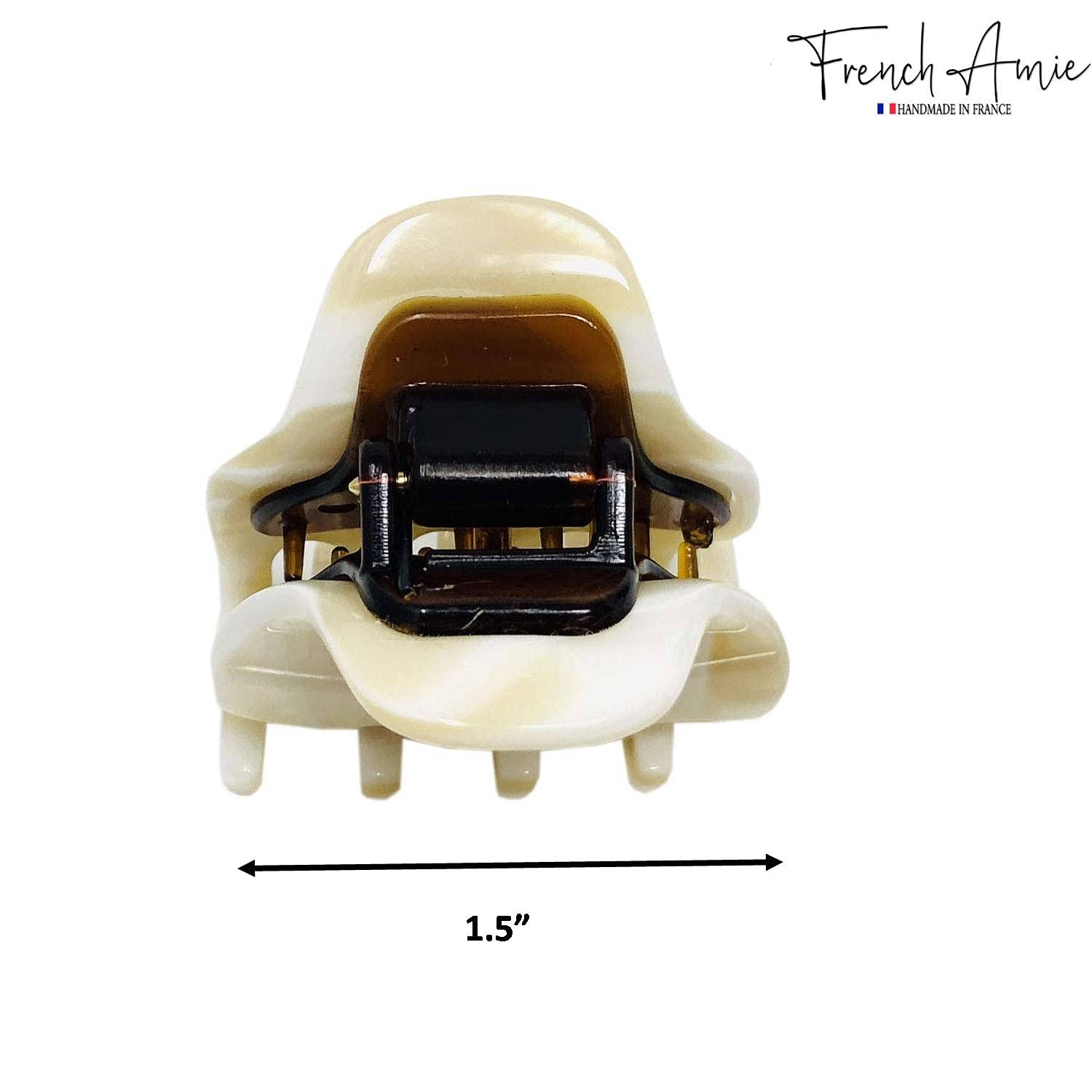 French Amie Belle 1 1/2" Mini Handmade Hair Claw French Acetate Jaw Clip for Women