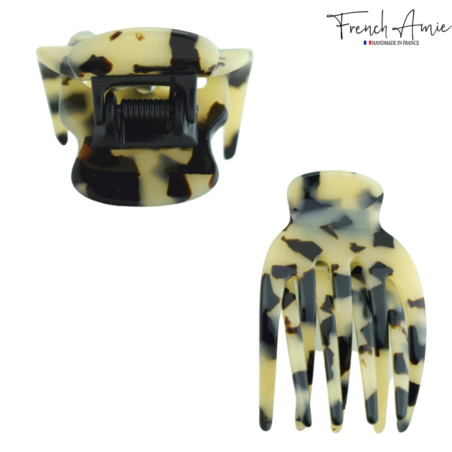 French Amie Bear Paw Small 2 ¾” Cellulose Handmade Yoga Jaw Hair Claw for Women